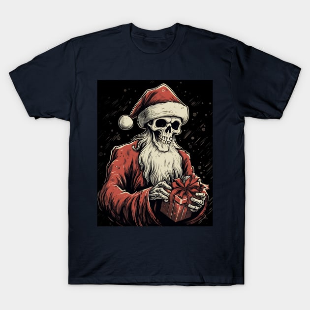 skeleton Santa T-Shirt by MZeeDesigns